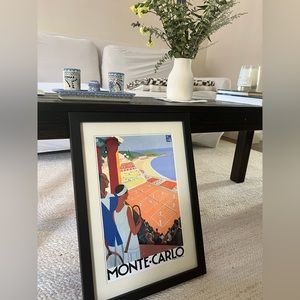 Framed Travel Poster- 1930 Monte Carlo Tennis